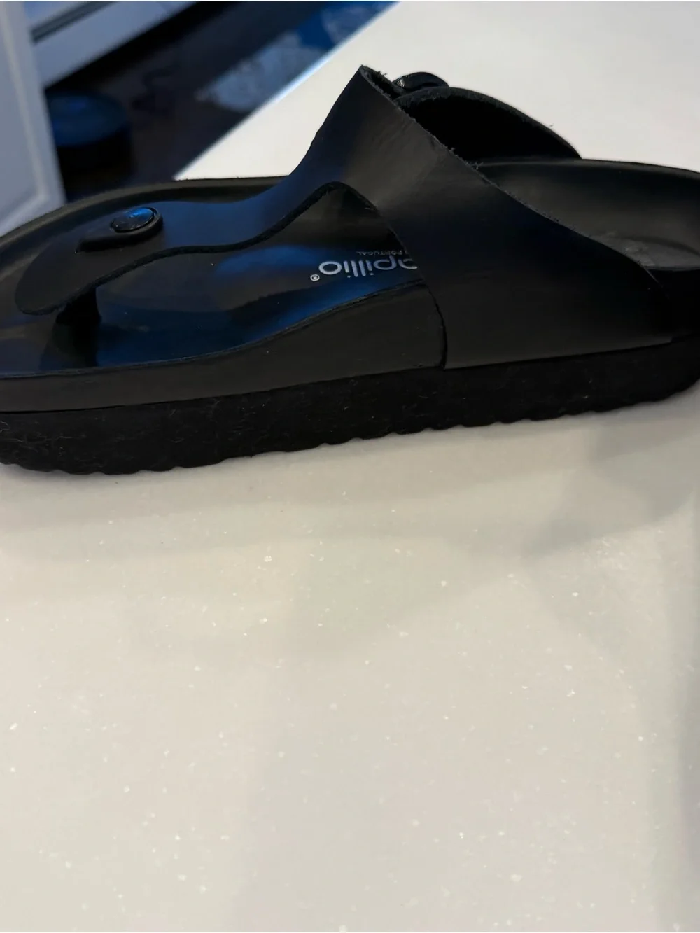 Birkenstock,papilio Gizeh Platform Sandals Exquisite Black Leather L-10 M-8 EU41